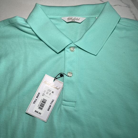 Men's Big & Tall Roundtree Yorke Gold Label Perfect Performance Polo Shirt 2XLT - Picture 2 of 11